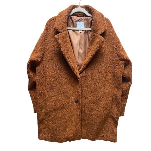 Daily Ritual Brown Oversized Winter Teddy Coat - Picture 5 of 12